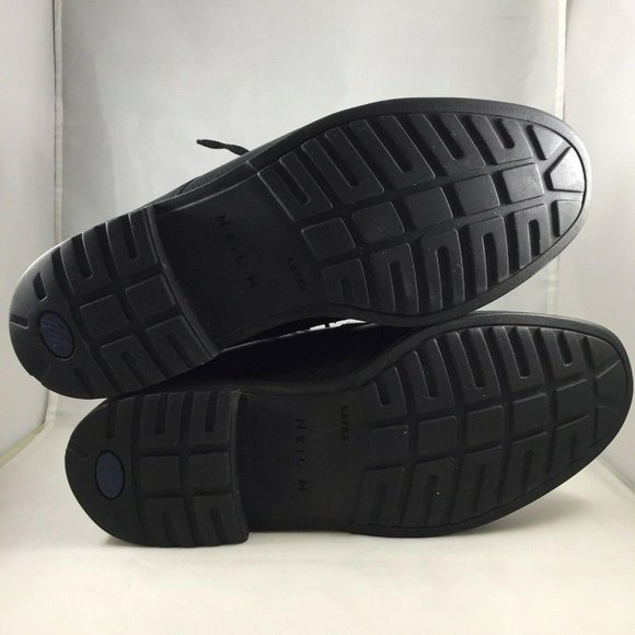 Neil M Shoes Mens 9.5 EEE Black Leather Derby Oxford Dress Casual Extra Wide - Picture 4 of 12